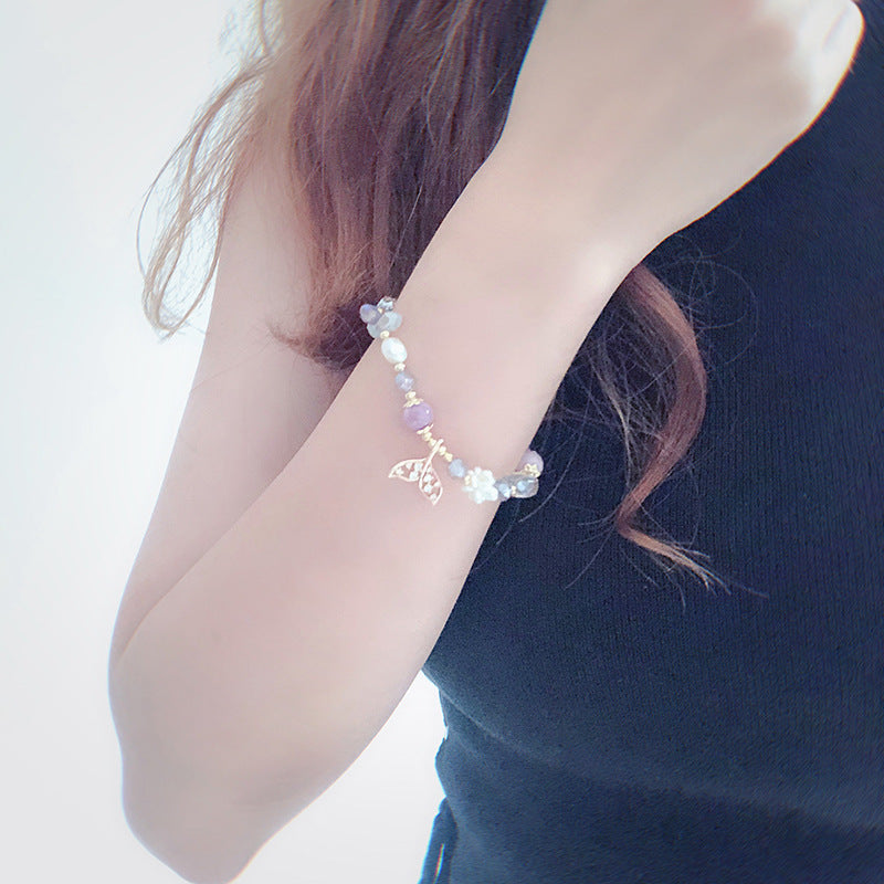 Crystal Bracelet Female Student Fashion Simple Mermaid Tail Bracelet Design