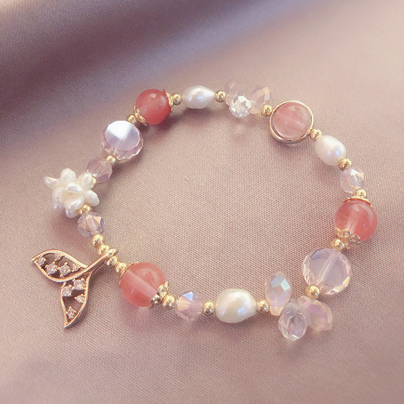 Crystal Bracelet Female Student Fashion Simple Mermaid Tail Bracelet Design