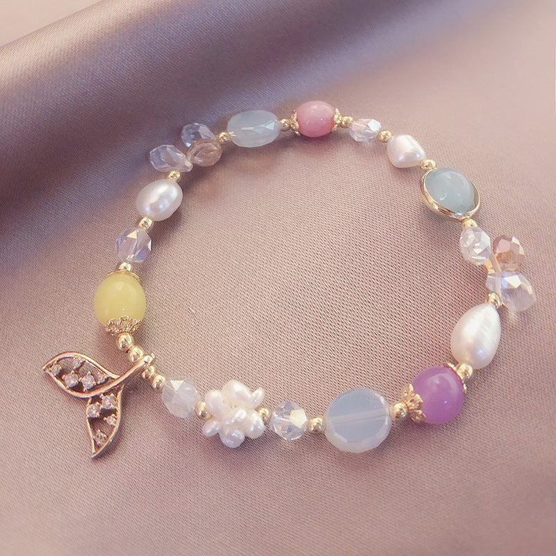 Crystal Bracelet Female Student Fashion Simple Mermaid Tail Bracelet Design